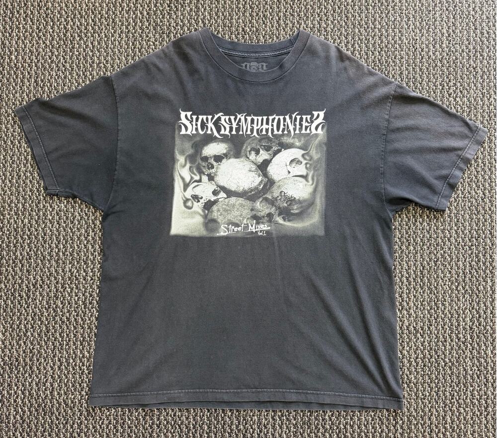 Sick Symphonies Street Mixes Vol. 1 Graphic Skull Black T-Shirt Men's Size 2XL